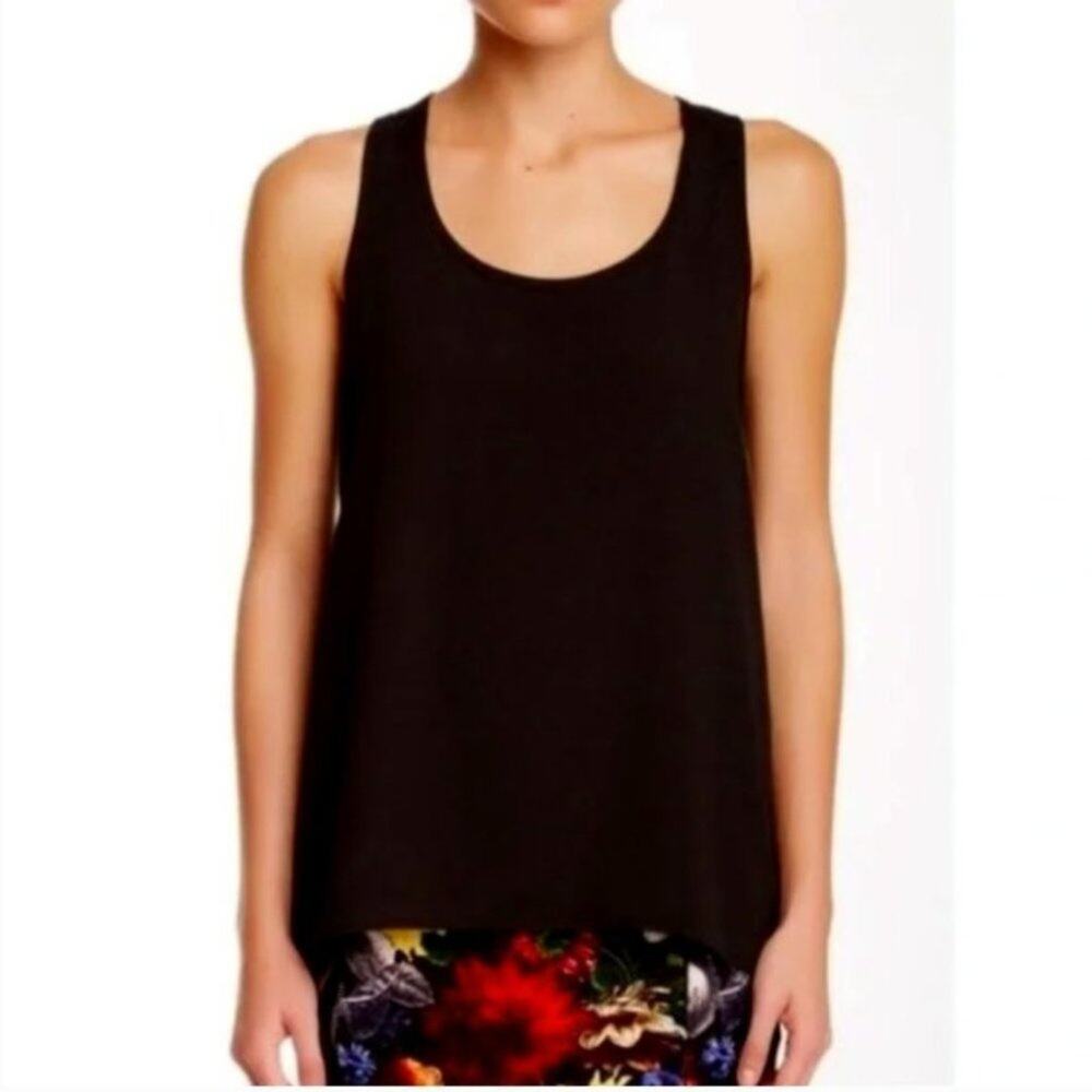 SOPRANO NEW Sheer Racer Back Soprano Black Tank Top M